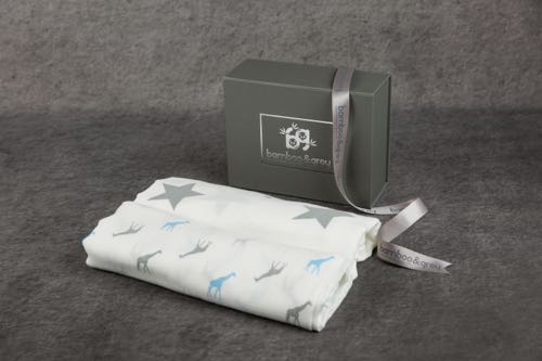 Luxury Swaddle/Blanket Gift Box - Bamboo & Grey